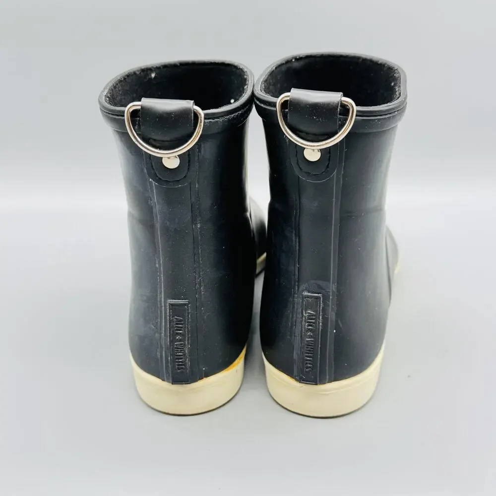 Alice + Whittles Boots Women 7 Black Rubber Ankle Rain Waterproof Madewell Shoes